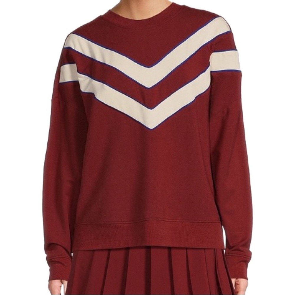 NWT Antonio Melani Active Stripe Piping Crew Neck Pullover Sweatshirt, size XL